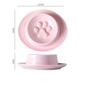Ceramic anti-choking slow food pet bowl with neck protection in green colour