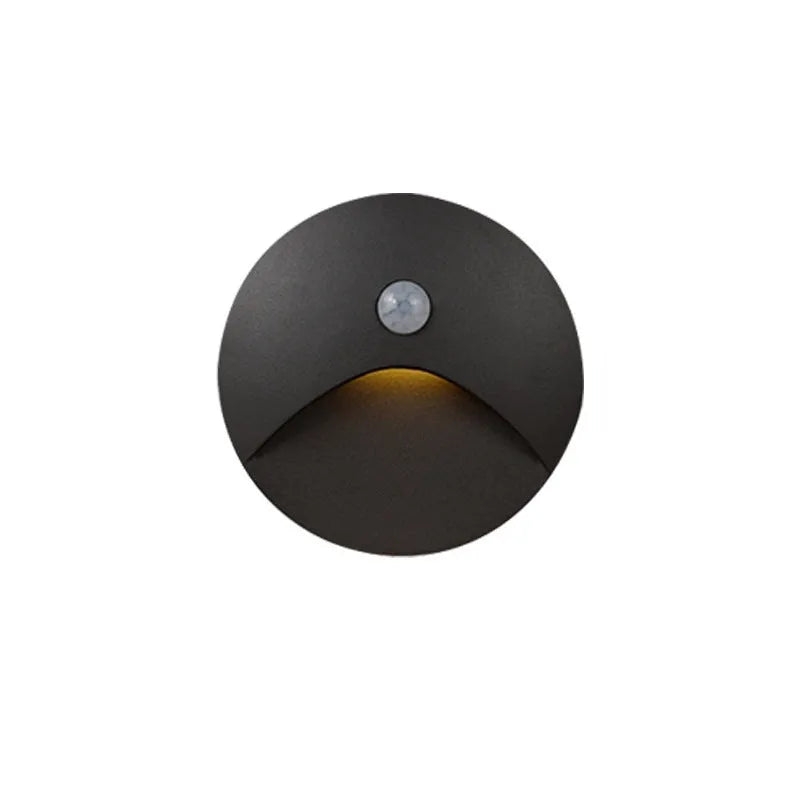 Human induction outdoor foot lamp with aluminium shell, 85 x 85 mm size, in black, grey, or white
