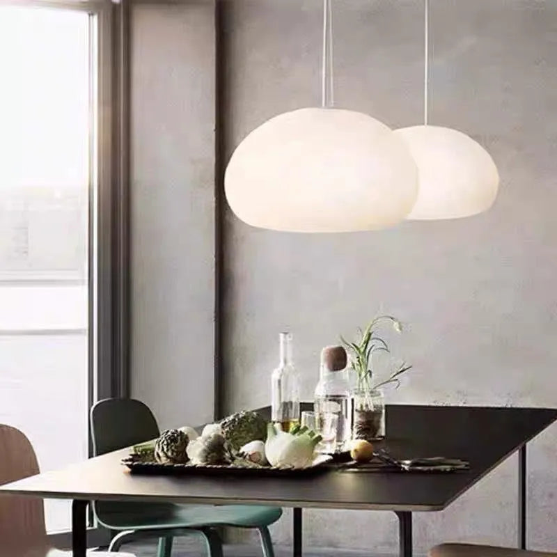 Glass cloud ceiling lamp, Nordic style, 23cm or 42cm diameter, 220V, warm light or white light