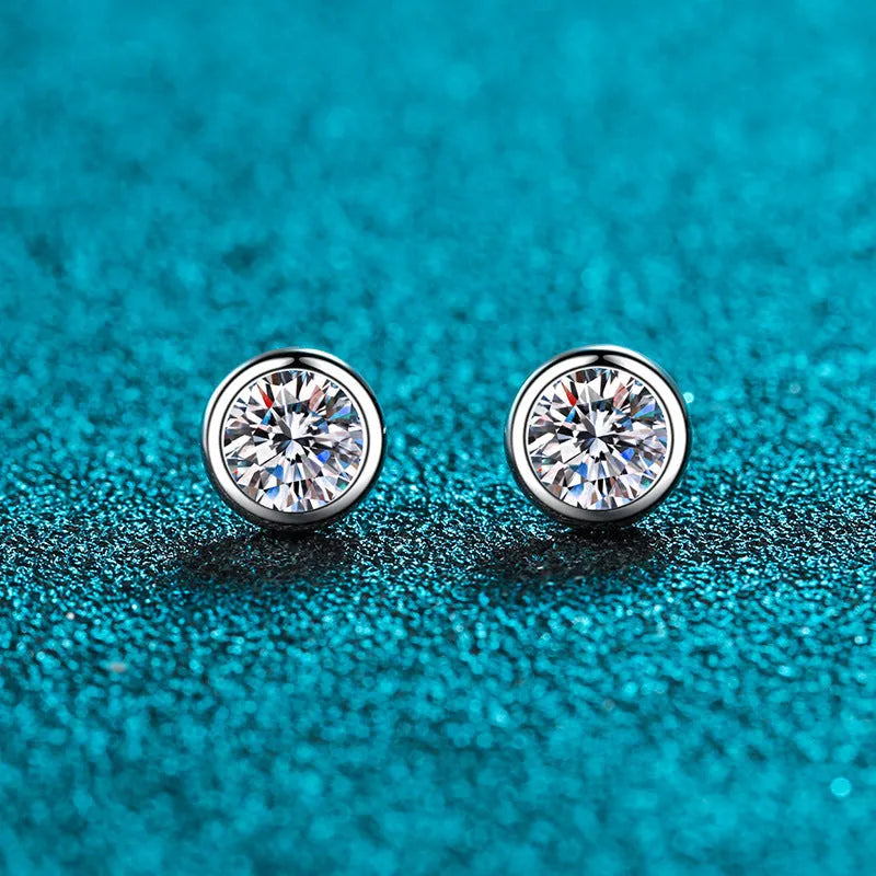 Geometric gold-plated 925 sterling silver women's earrings with moissanite or zircon stone options.