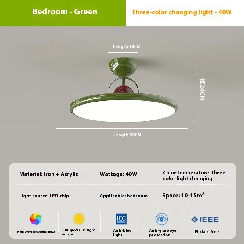 Modern Nordic design ceiling light with full spectrum eye protection and smart dimming control.