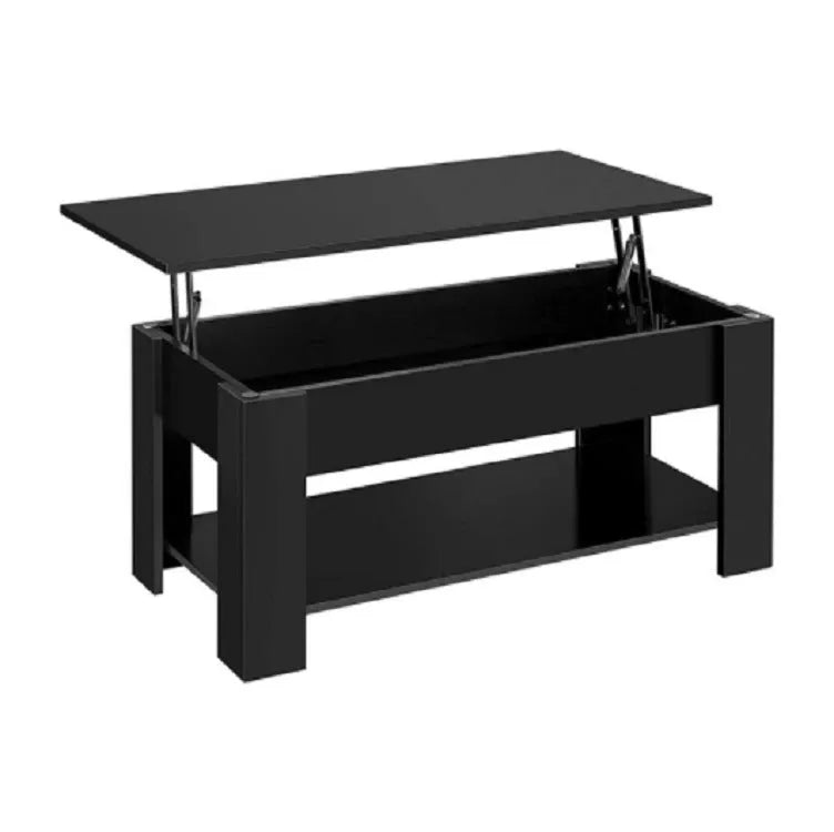 Black lift-top plate type tea table for living room and office, multi-function modern simplicity design