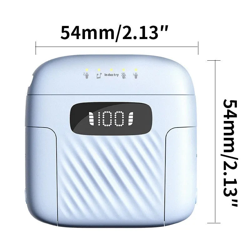 M8 Mini Wireless Collar Clip Microphone in black with magnetic charging case and Type-C connector, showing one-for-two setup
