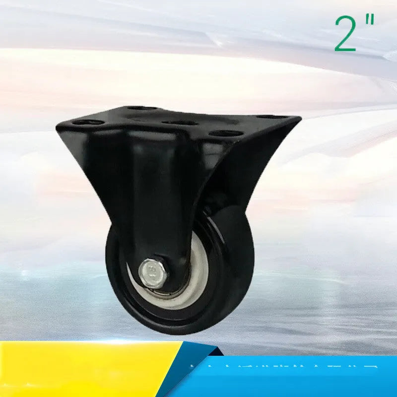 Red double bearing mute universal caster in PP PU PVC, 1.5-5 inch flat bottom or M8 M10 M12 screw fixing