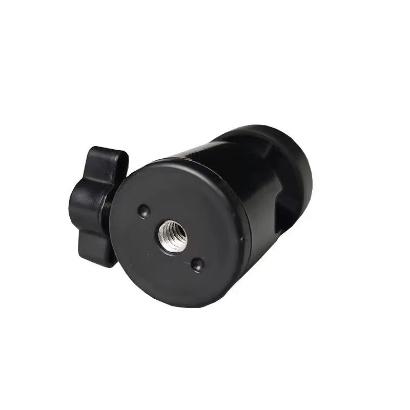 Metal tripod head with 360-degree rotating adjustment bracket and 1/4-inch universal thread