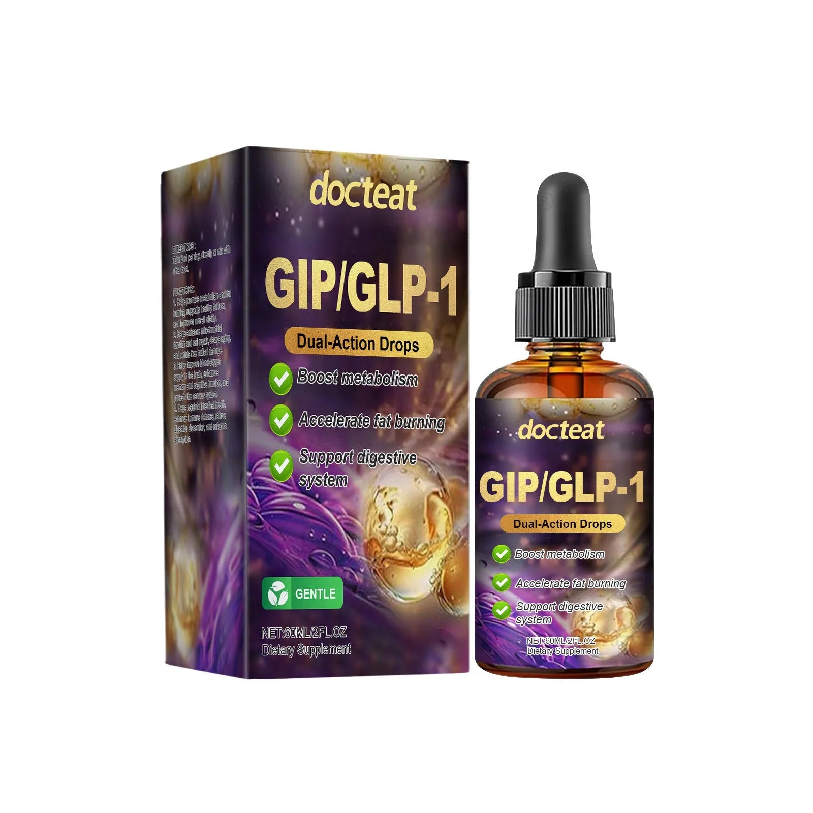 60ml bottle of Balance liquid supplement drops with a glass dropper on a white background