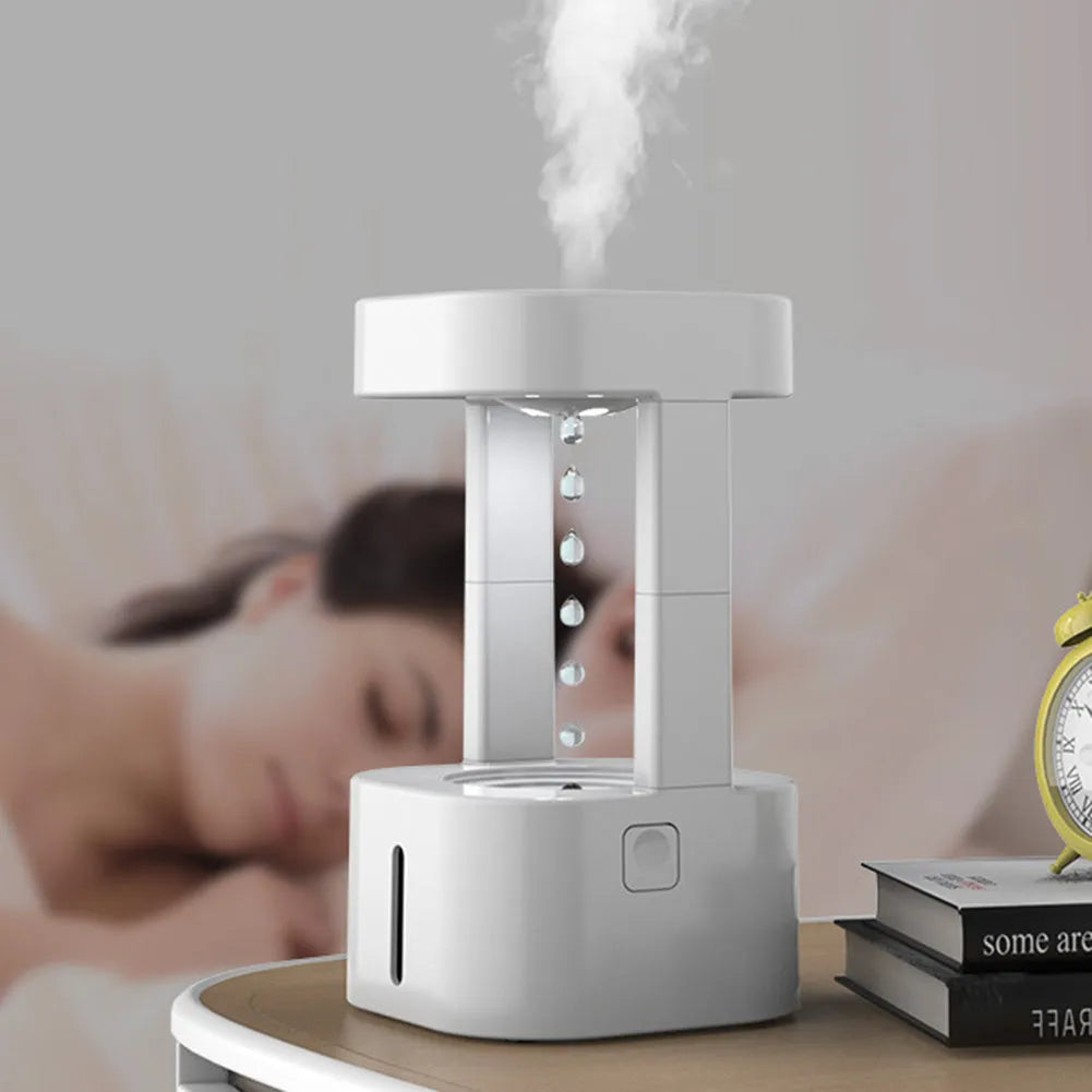 Anti-gravity water drop humidifier with USB cable and 580ml water tank