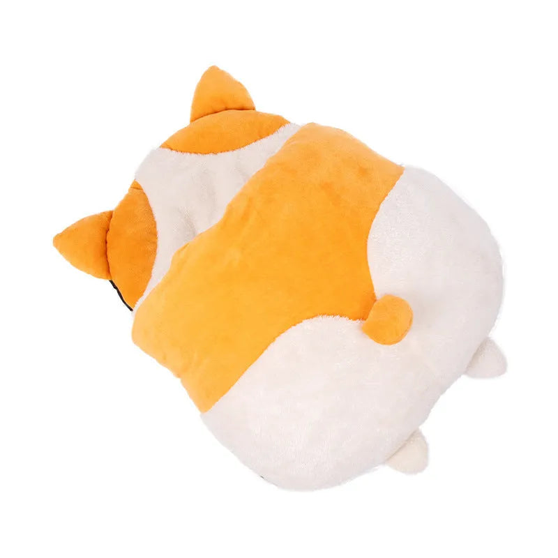 Orange semi-closed cat sleeping bag bed measuring 65 cm by 53 cm