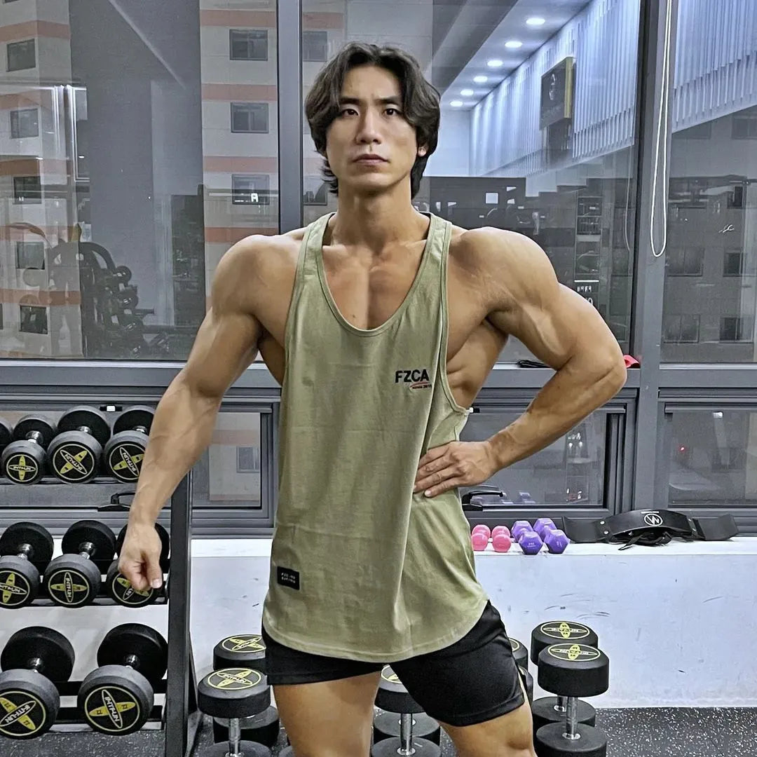 Men's cotton fitness vest in multiple colours for summer running and gym training
