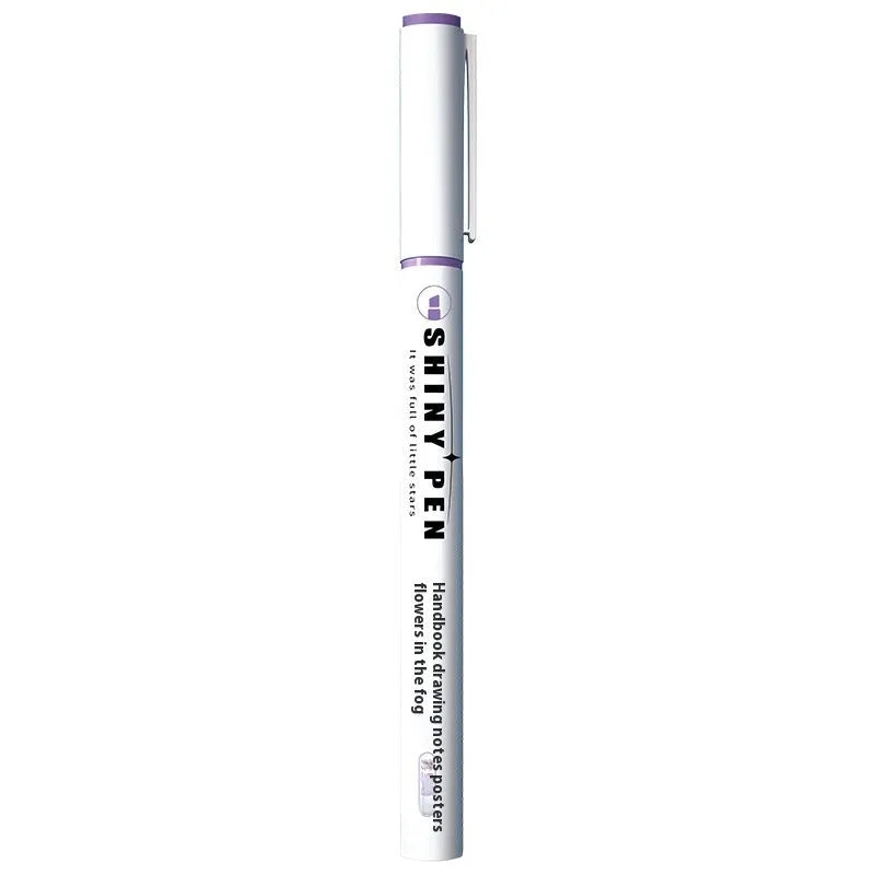 Set of four glitter fluorescent highlighter pens with slanted tips shown in assorted colours.