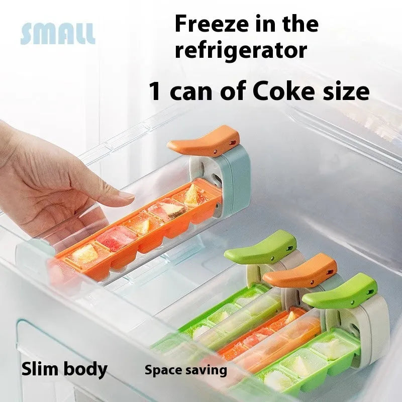 Food-grade PET ice cube tray with press release mechanism in Maldives blue or pearl white colour