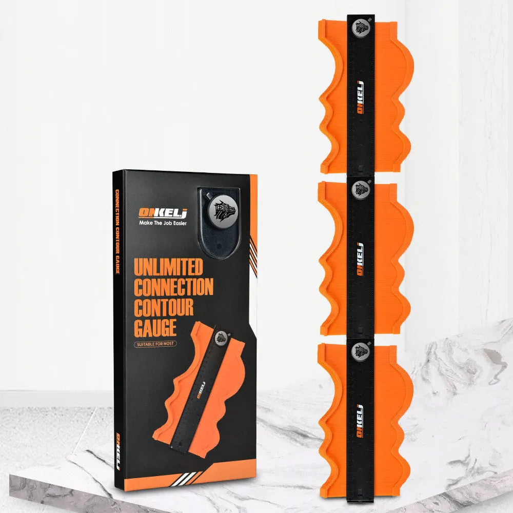 10-inch contour gauge with lock mechanism and stainless steel pins on ABS plastic body