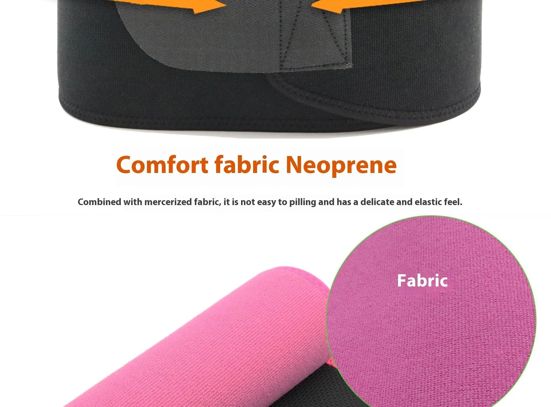 Black neoprene lumbar support waist belt for running and fitness.