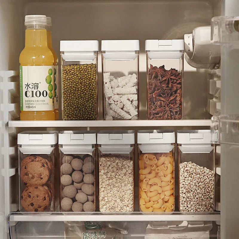 Clear white plastic storage container for grains with 400ml capacity