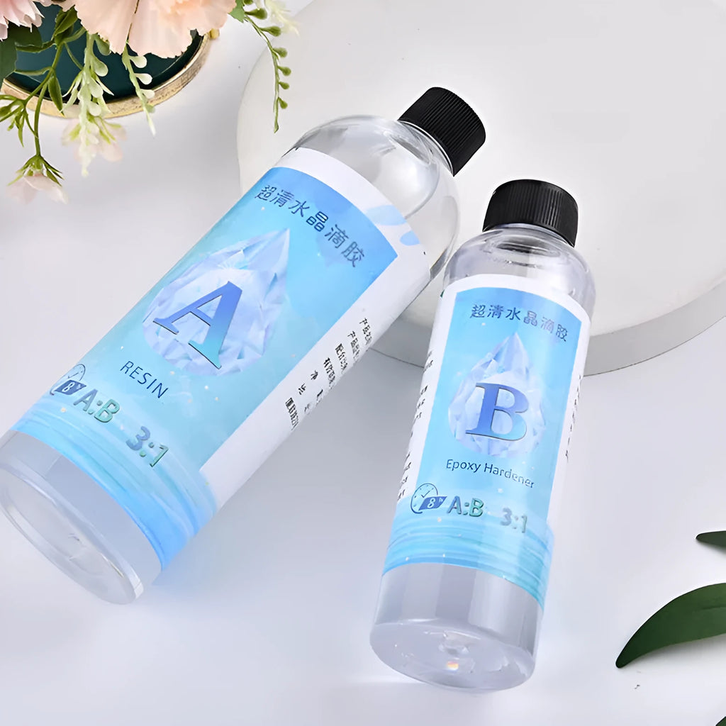 1kg epoxy resin crystal glue bottle with hard and soft formulation options for DIY crafts