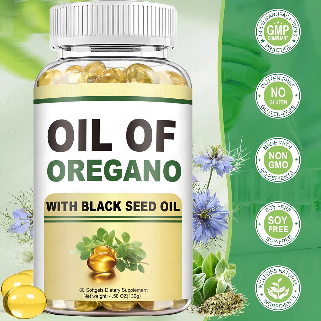 Butter Black Seed Oil Soft Capsules bottle with 60, 120, or 180 softgel capsules for adult supplementation