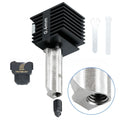 Bambu Lab A1 and A1 Mini 3D printer hot end assembly with hardened steel nozzle and black silicone sleeve