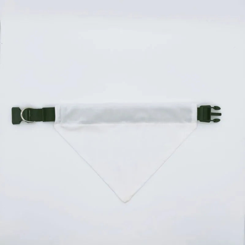 Blank white adjustable dog scarf for thermal transfer customisation with size options