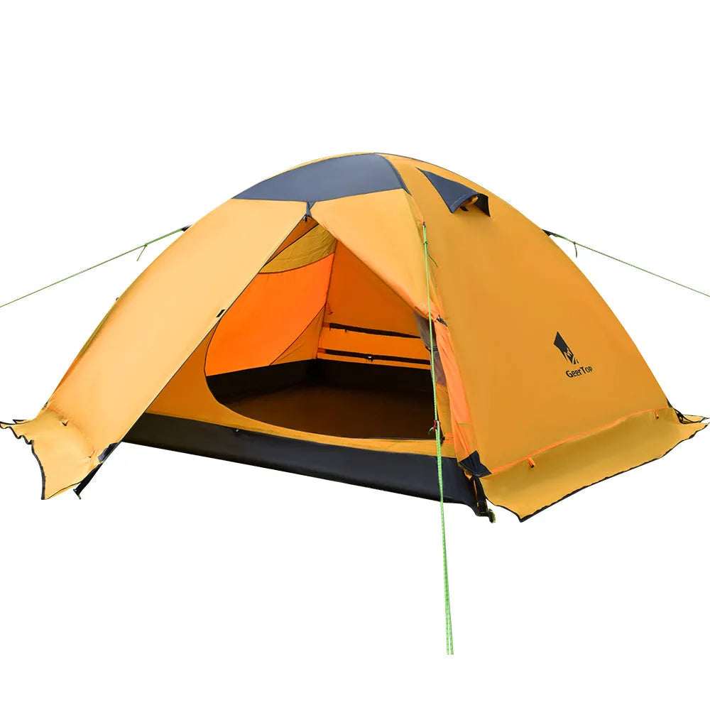 Outdoor folding tent in Army Green, double-layer design, 210x180x120 cm, with 3000MM waterproof rating