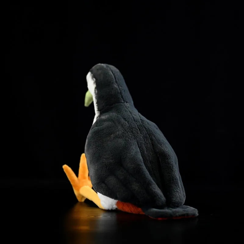 White-bellied rail plush toy 27cm polyester realistic white-faced rail doll on white background