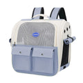 Portable breathable pet backpack in solid colour Oxford cloth with medium soft hardness for pet travel.