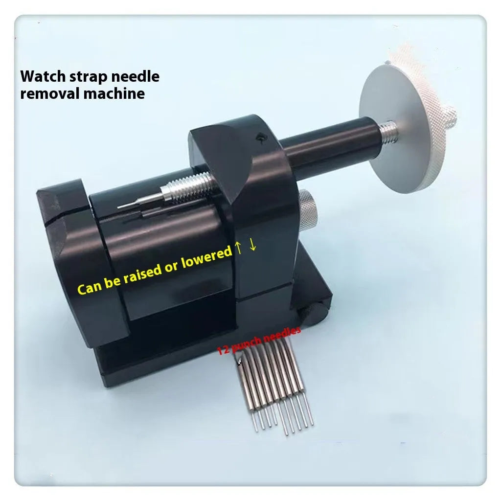 Professional alloy steel watch strap removal machine tool set for bracelet dismantling.