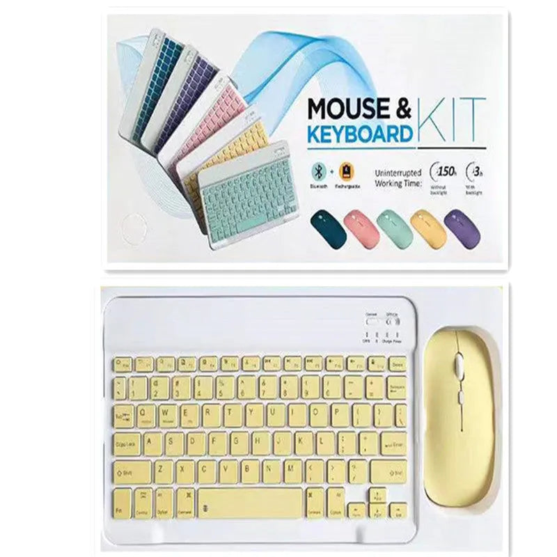 10-inch Bluetooth keyboard and wireless mouse set in selected colour with TY-C interface and USB linker