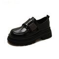 Women's black chunky heel square heel shoes with cross strap round toe low top microfiber upper