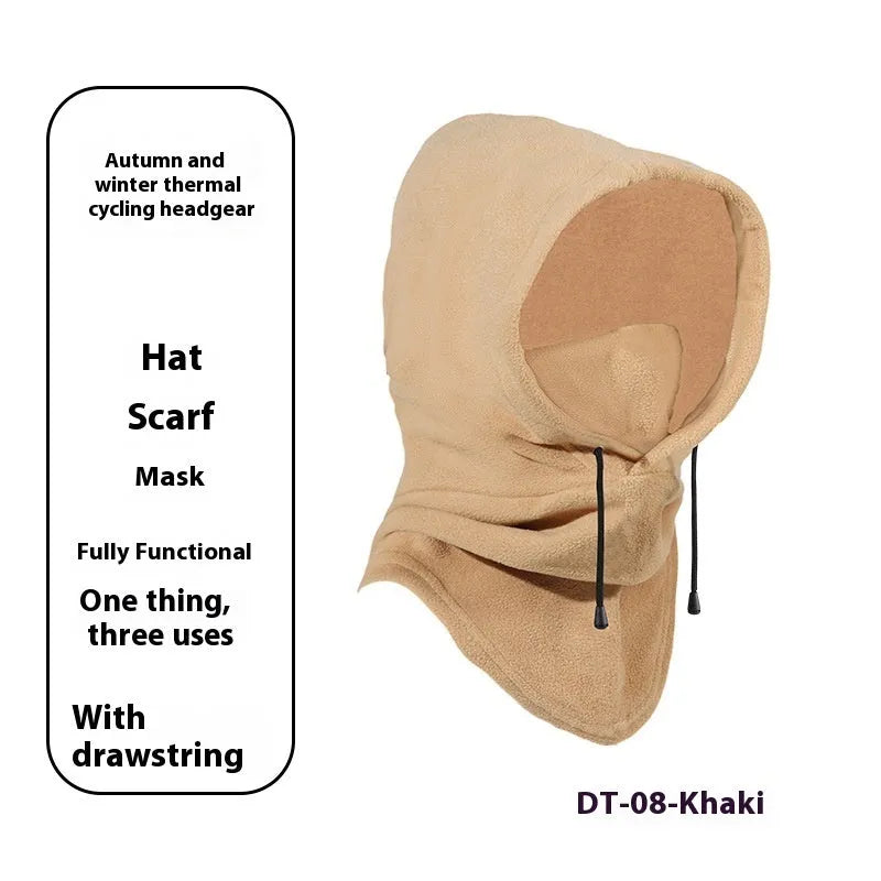 Autumn and winter thermal windproof cycling sports mask in polar fleece, free size, black colour
