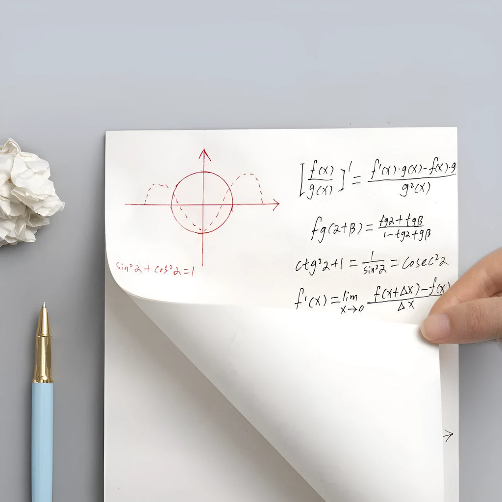 Blank draft book with eye protection paper for calculus and mathematics notes