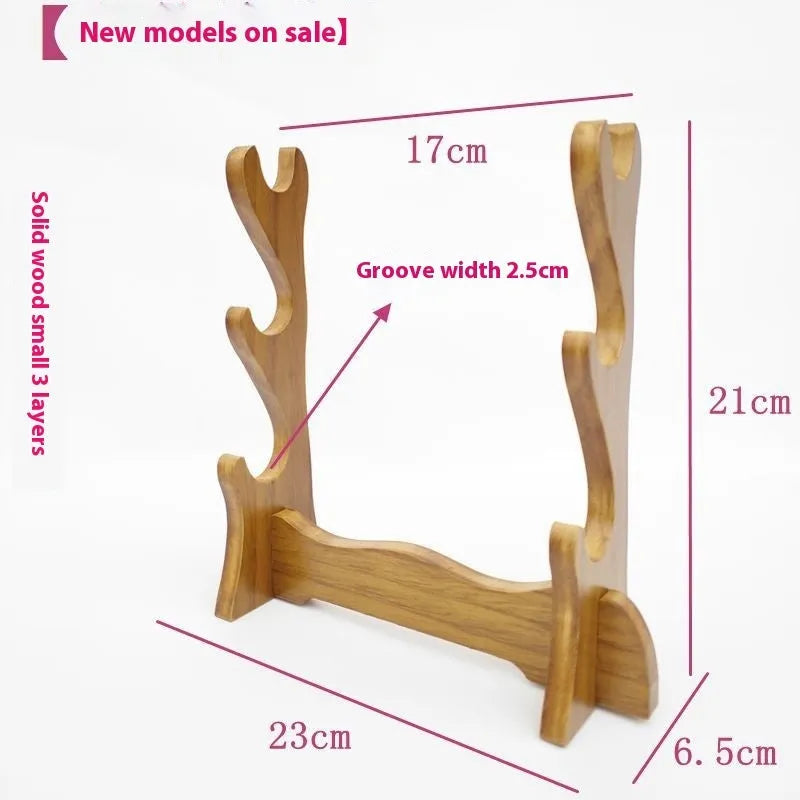 Chinese style wooden multi-layer bracket shelf on a wall