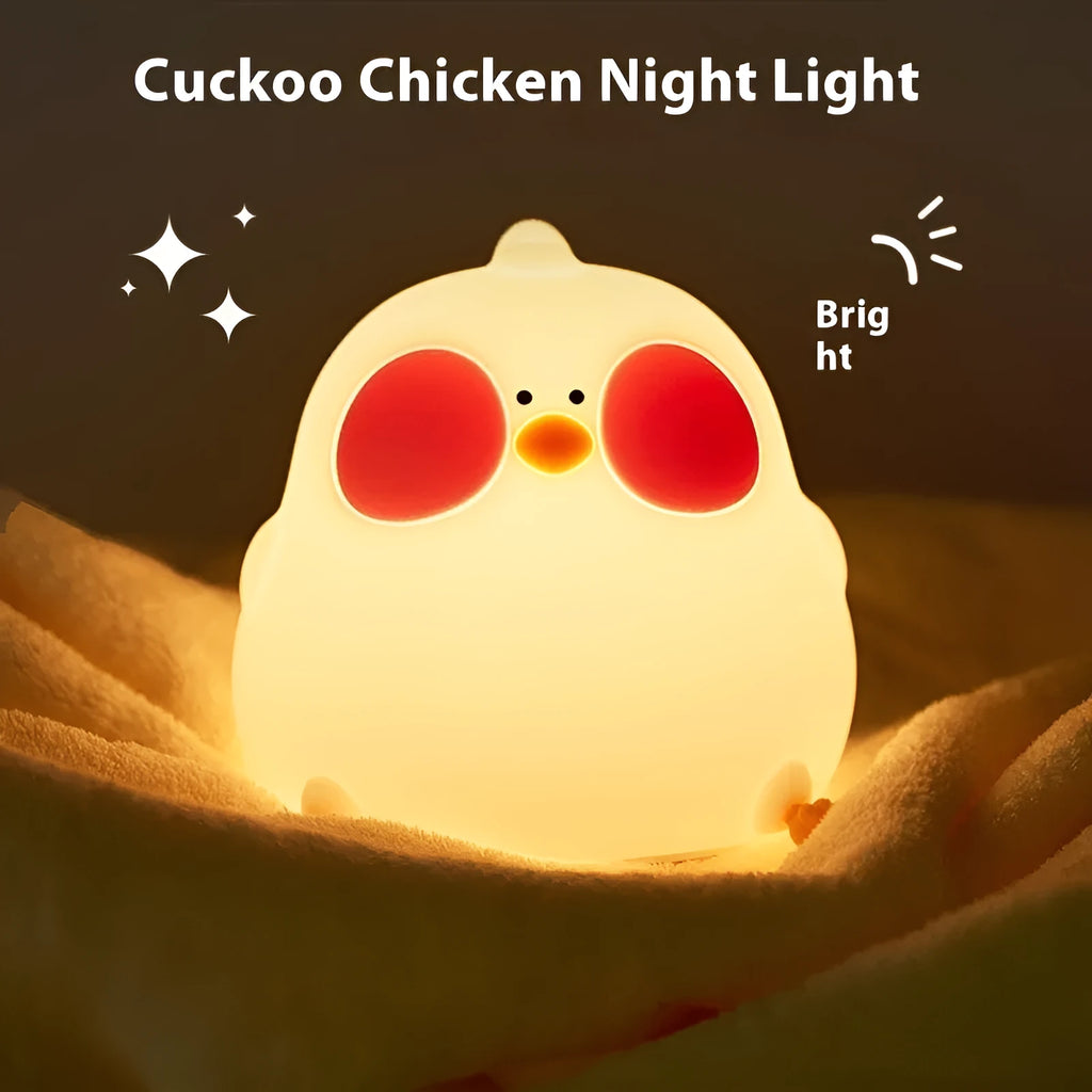 Cool chicken silicone night lamp with colourful glowing light and remote control