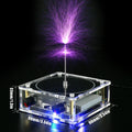 Music Tesla Coil with adjustable lightning arc, Bluetooth loudspeaker, and compact desktop design