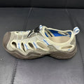 Women's Roman sandals in Quicksand Gray with pig suede leather upper, round toe, and ribbon stitching