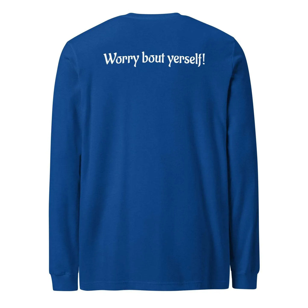 Men's blue loose fit casual sweater with round neck and Japanese Korean styling