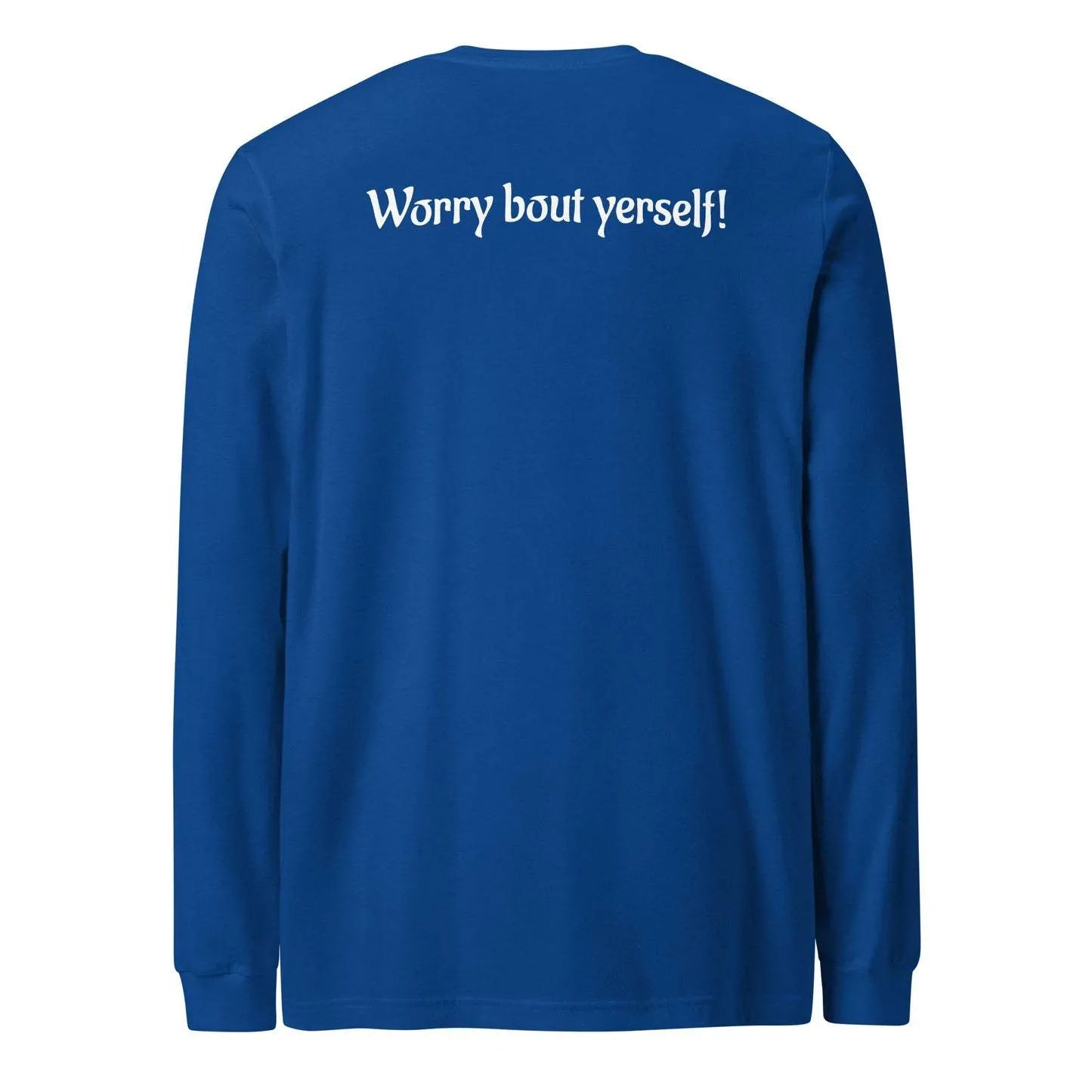 Men's blue loose fit casual sweater with round neck and Japanese Korean styling