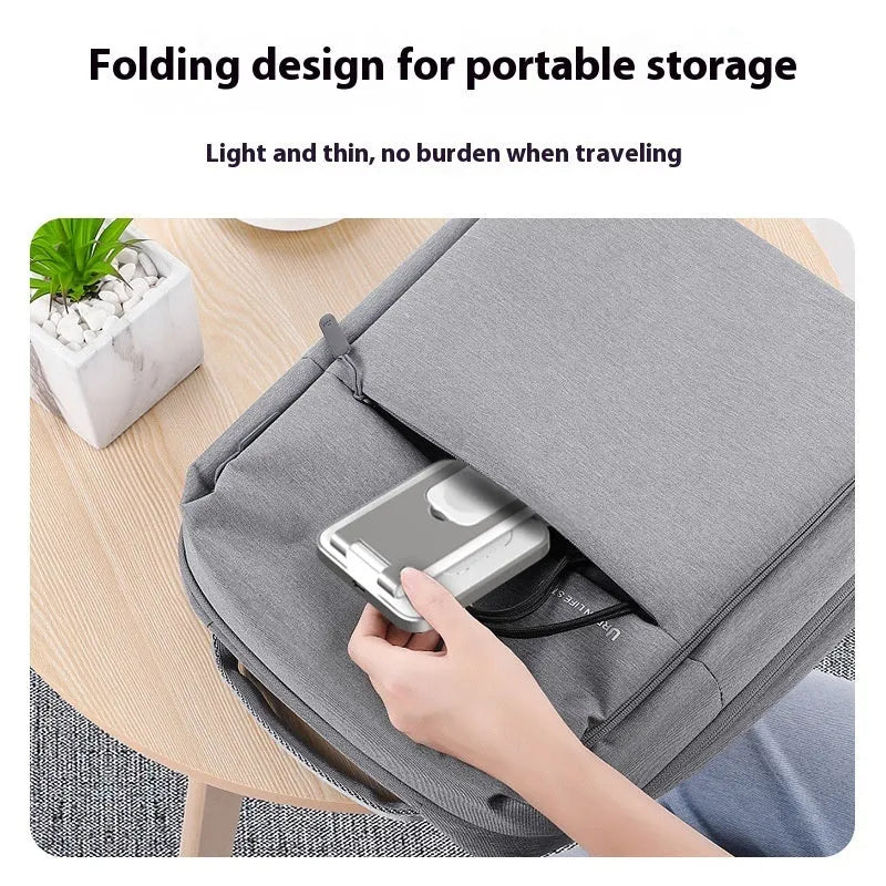 Folding alloy three-in-one wireless charger with digital display, black colour, magnetic charging, 18W output