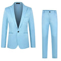 Loose fit men's acetate suit jacket for weddings in multiple colours including black, blue, and wine red.