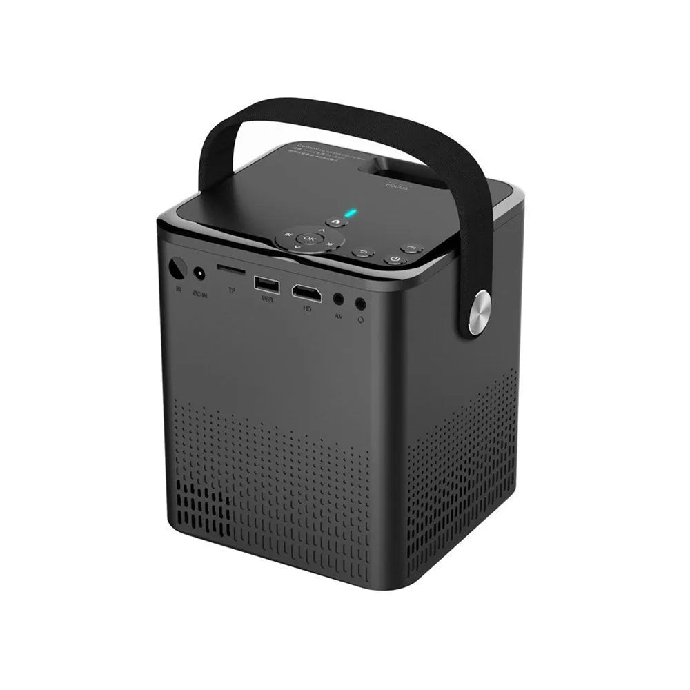 C500 portable mini HD projector with mobile same-screen, black colour, HDMI and AV cable accessories
