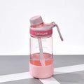 Grey, green, and pink plastic cups with cartoon designs in 520ml, 780ml, and 1000ml sizes