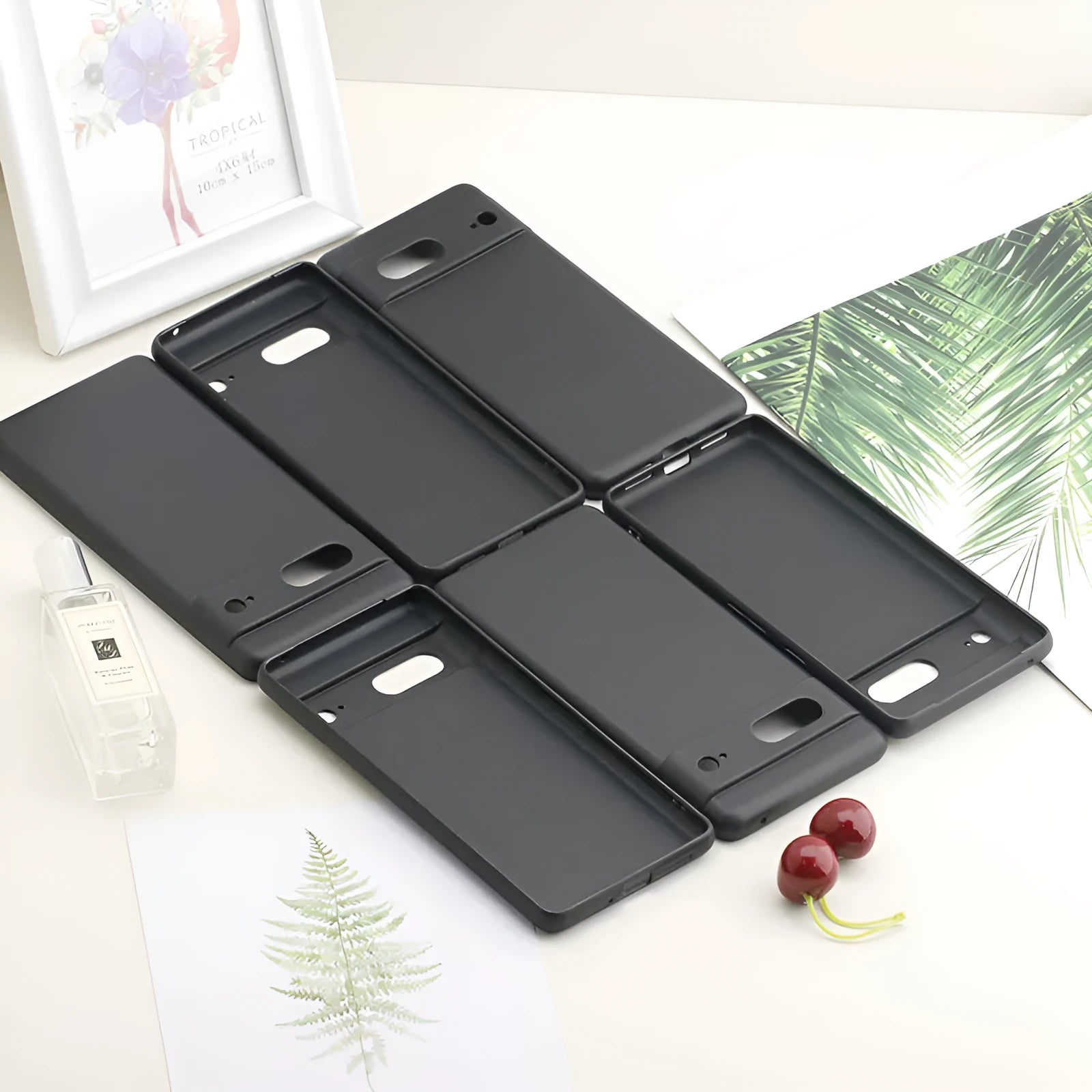 Frosted TPU phone case for Google Pixel, black matte finish with fine holes and drop-resistant material