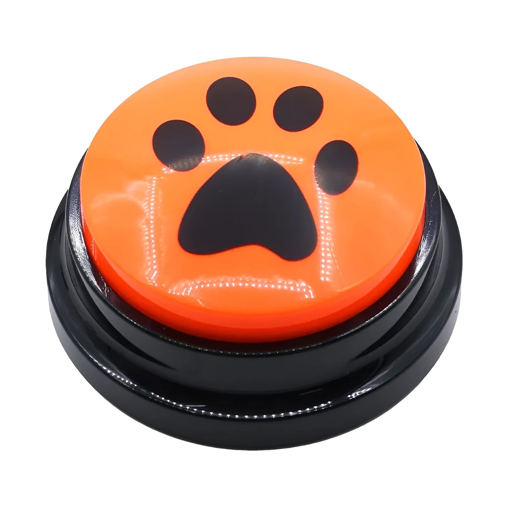 Pet button speaker 30 second recording plush sound box in fluorescent orange with ABS casing