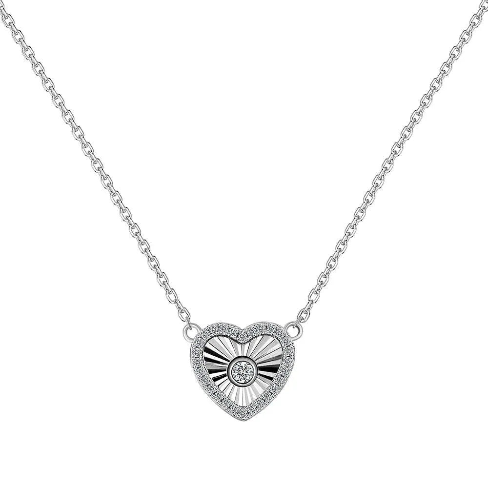 Gold colour 925 sterling silver necklace with retro heart and totem pendant on a clavicle chain