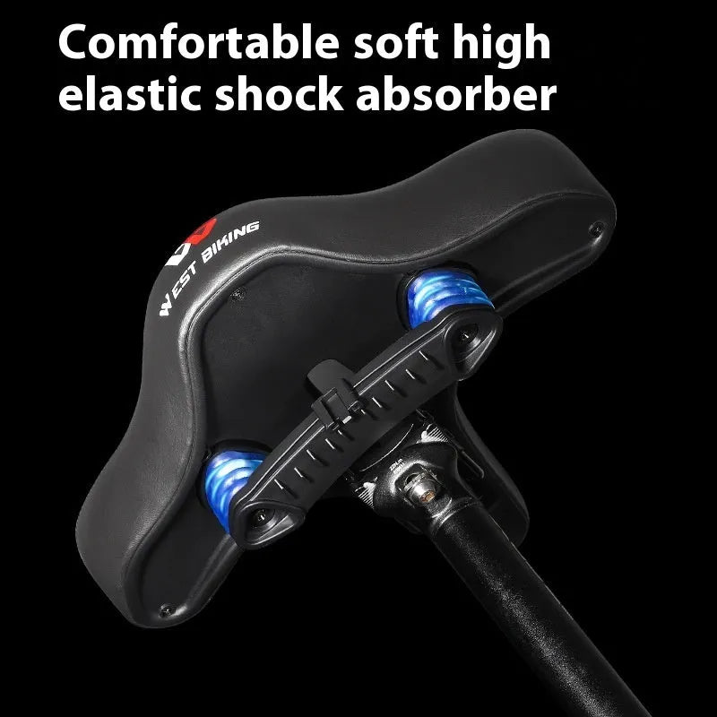 Black leather bicycle saddle cushion with polyurethane foam padding on a bike seat.