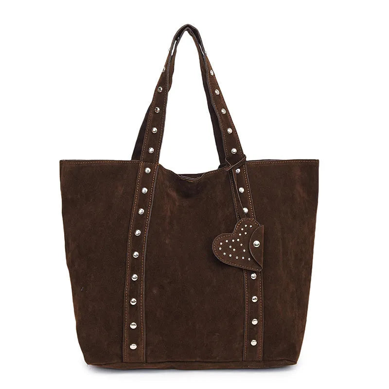 Black PU leather tote bag with double shoulder straps showing sandwich pocket and horizontal square shape