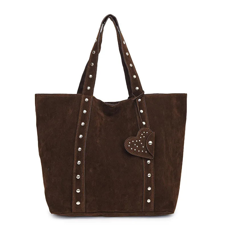 Black PU leather tote bag with double shoulder straps showing sandwich pocket and horizontal square shape