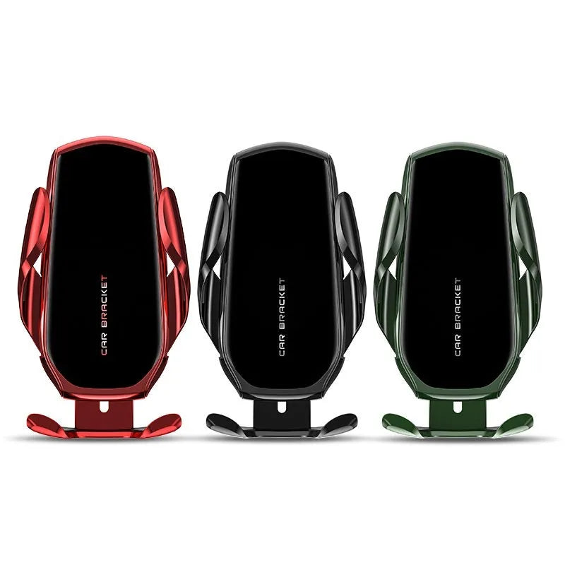 Car interior air outlet navigation support dashboard phone holder with wireless charging in black