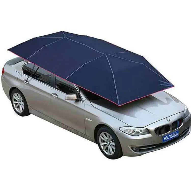 Auto Supplies fully automatic mobile insulated carport tarpaulin in Navy Blue Canvas, expanded size 400x210cm, waterproof Oxford cloth material
