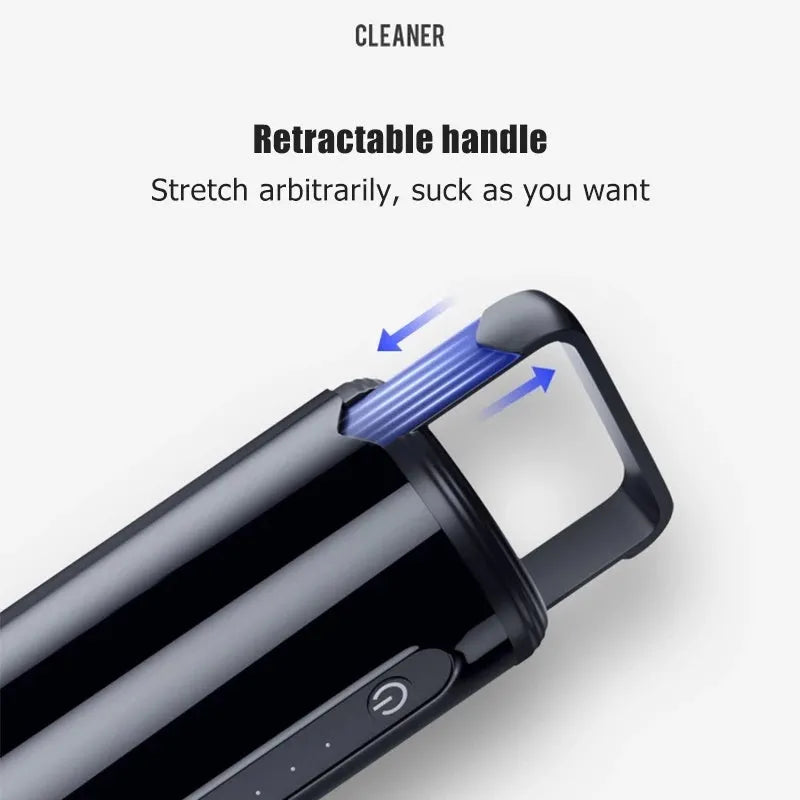 Wireless rechargeable car vacuum cleaner with 8000pa suction, ABS body, brush and long nozzle accessories