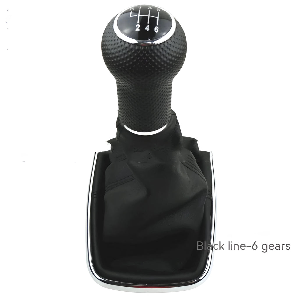 Silver and black six-speed manual gear shift knob replacement for Volkswagen Golf Mk4